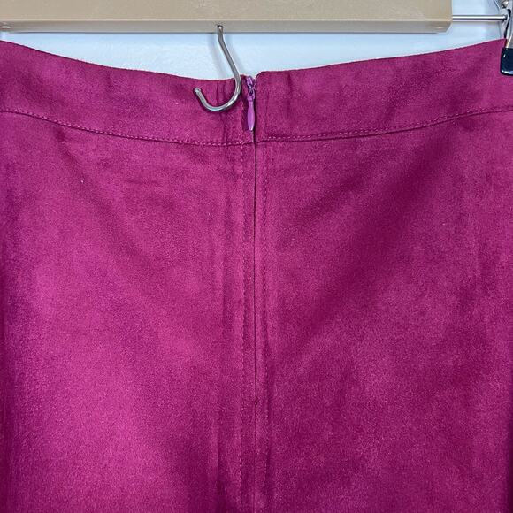 NWT Burgundy Bagatelle Collection Faux Suede Midi Skirt Sz M - Picture 4 of 7